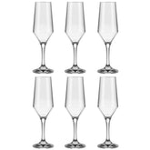 Jogo 6 Taças Champanhe Espumante 186ml SM Buffet Nadir Figueiredo Vidro Transparente